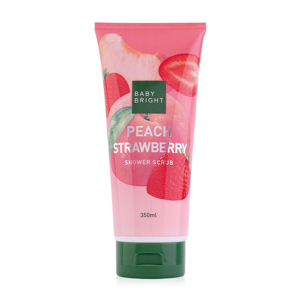 Baby Bright Shower Scrub - Peach & Strawberry Extracts - Beauty Buddy