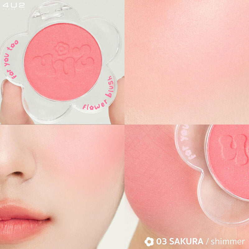 4U2 Cheek Blush - #03 Sakura, Soft Texture, Long Lasting - Beauty Buddy