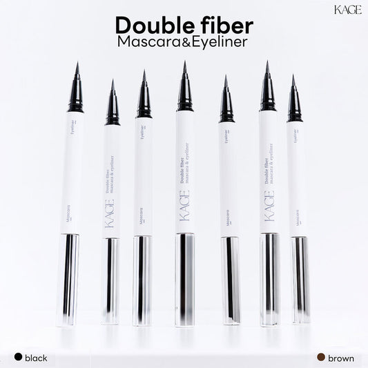 KAGE Double Fiber Mascara & Eyeliner - Waterproof Black Formula - Beauty Buddy