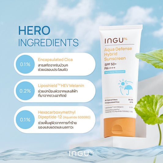 INGU Sunscreen - Aqua Defense SPF 50+ PA+ Waterproof Formula - Beauty Buddy