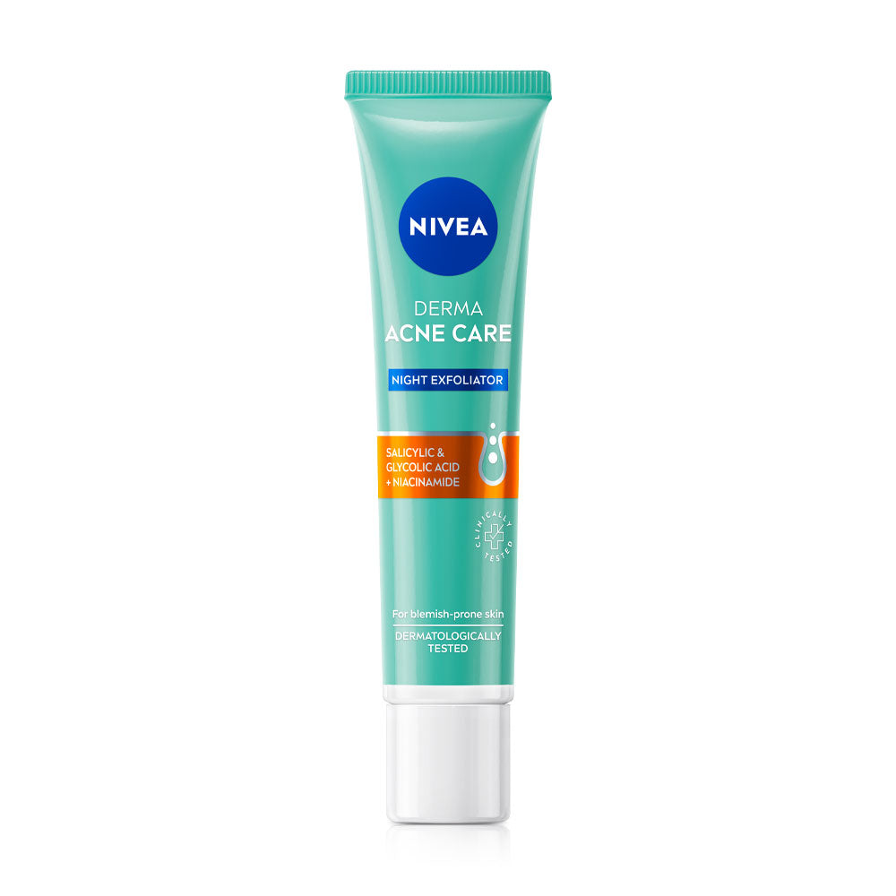 NIVEA Night Exfoliator Serum - 8% AHA/BHA & Niacinamide for Acne Care - Beauty Buddy