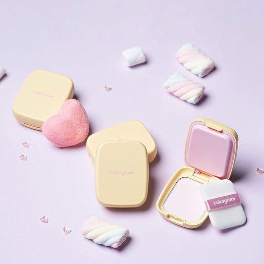 Colorgram Sebum Retouching Blur Pact 6.5g Translucent Pink Powder