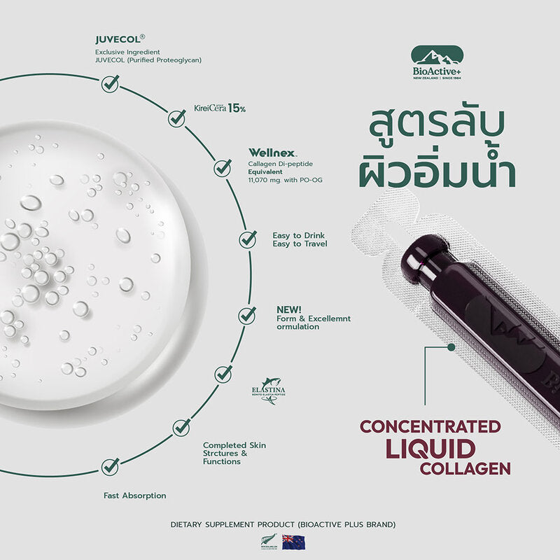 Bioactive Plus Bioactive+ Concentrated Liquid Collagen Mixed Berry Flavour 12g x 10 Tubes