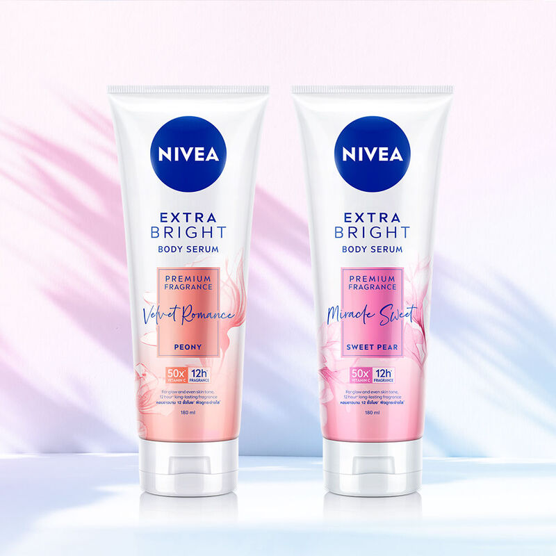NIVEA Extra Bright Body Serum 180ml Velvet Romance Peony