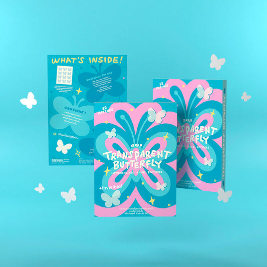 grrrbeauty Hydrocolloid Acne Patches 12 Dots #Transparent Butterfly