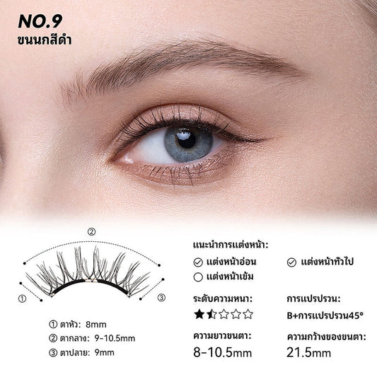 WOSADO Soft Magnetic False Eyelashes 1 Pair #Plume Black