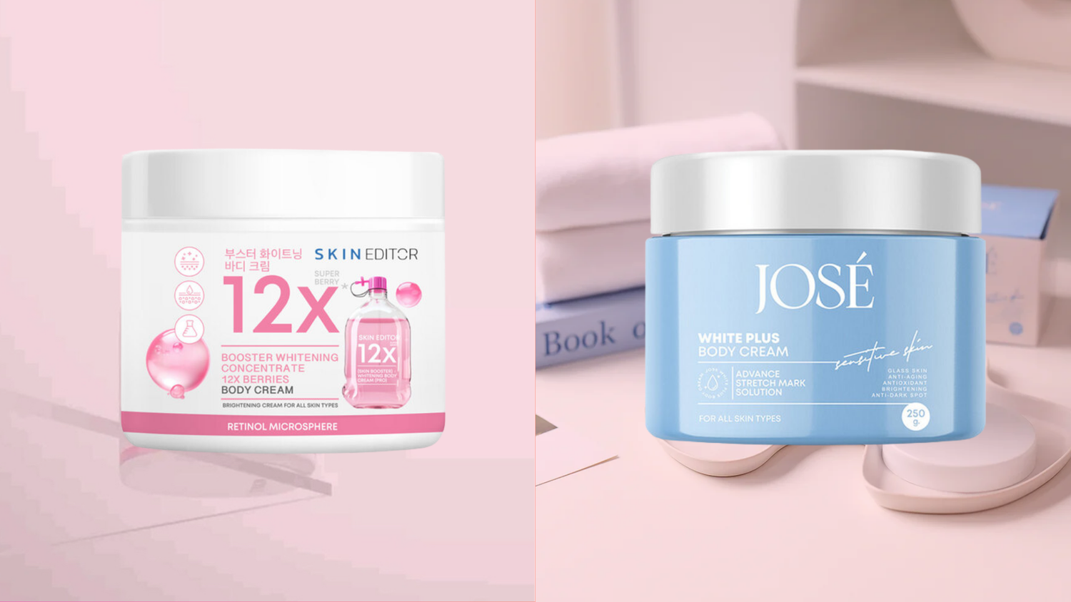 Review: JOSE White Plus Body Cream vs Skin Editor Booster Whitening