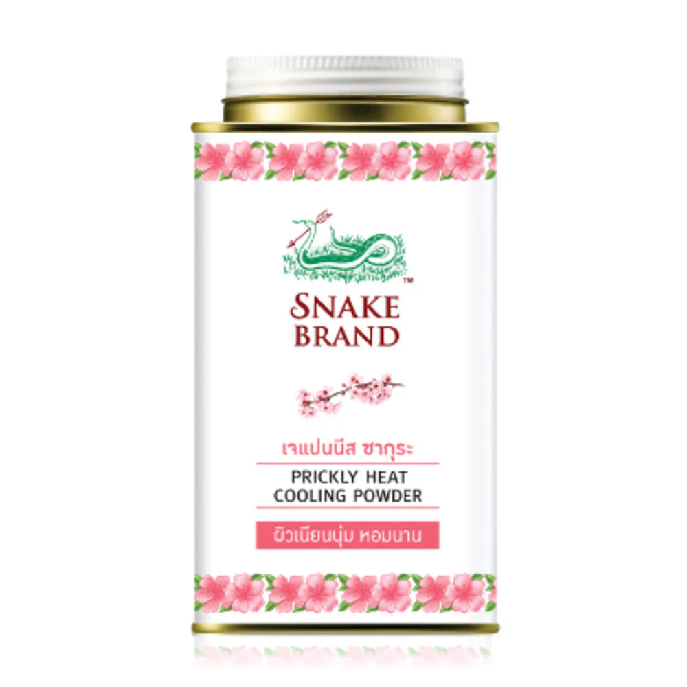Snake Brand Japanese Sakura Prickly Heat Cooling Powder 140g #Soft&Smooth