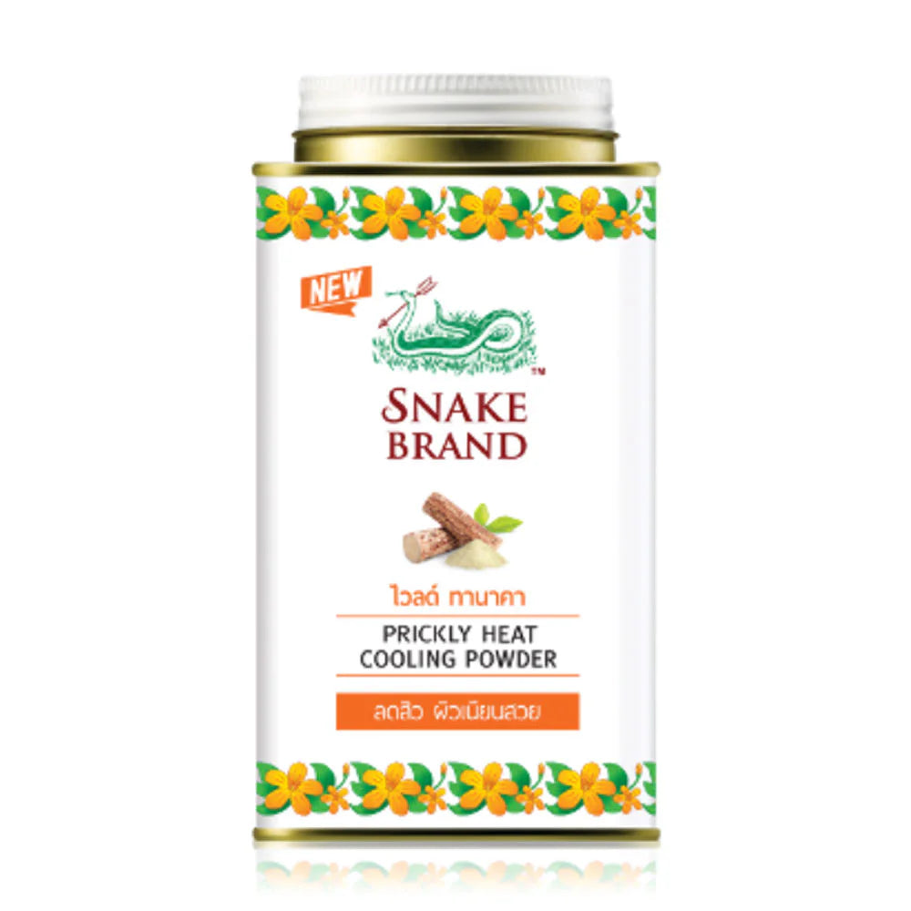 Snake Brand Wild Thanaka Prickly Heat Cooling Powder 140g #Anti-Acne&Brighter Skin