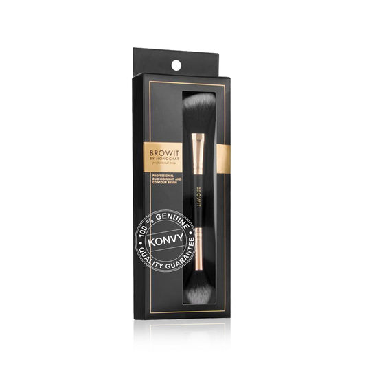 Browit Duo Highlight and Contour Brush - Soft Bristles for Easy Application - Beauty Buddy