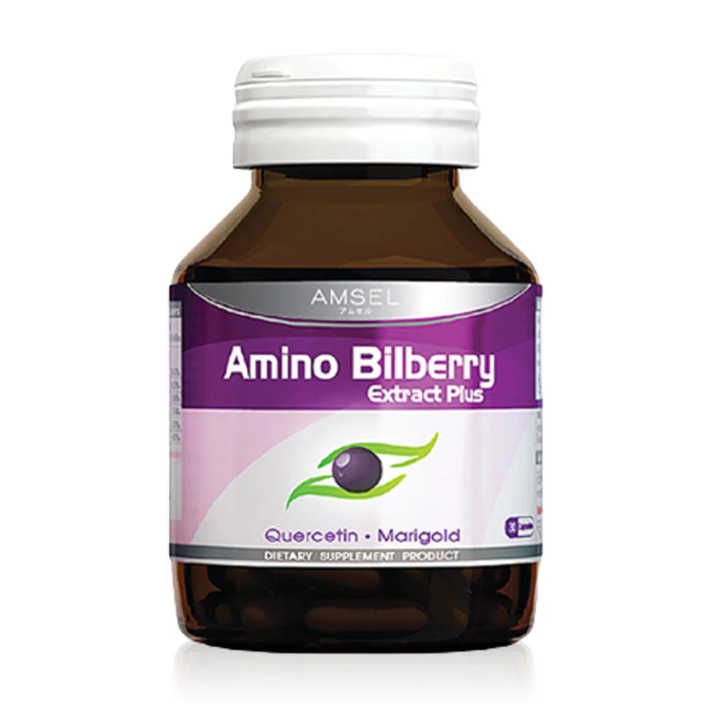 Amsel Amino Bilberry Dietary Supplement Bilberry Extract 30 Capsules