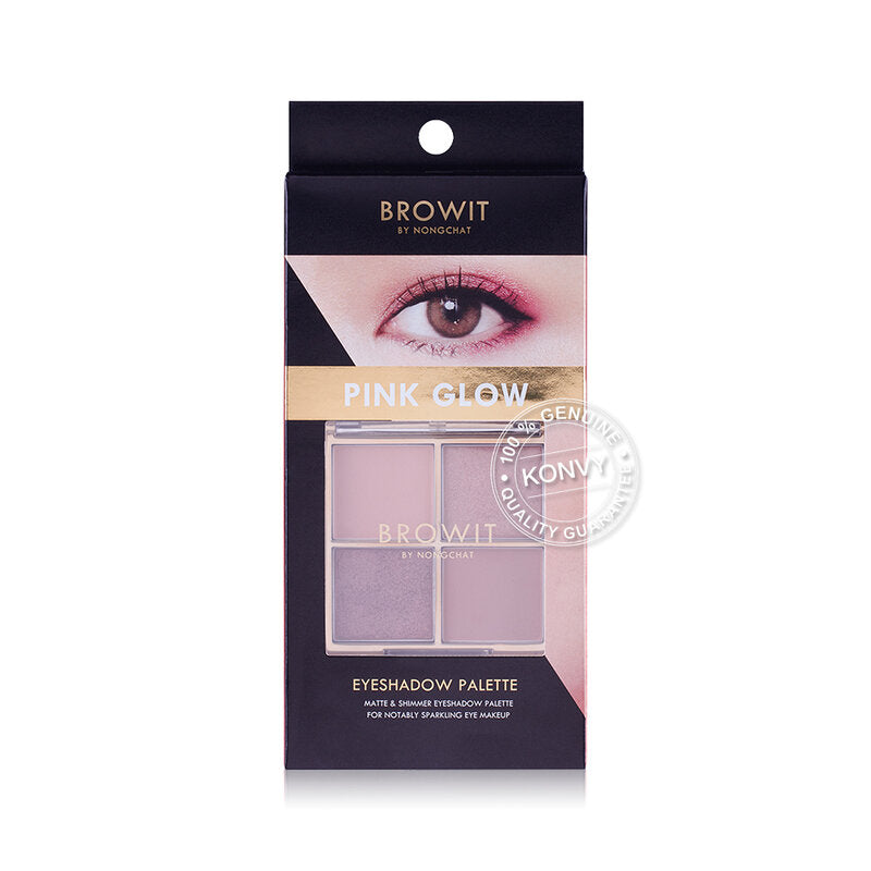 Browit Eyeshadow Palette - Pink Glow with Matte and Shimmer Textures