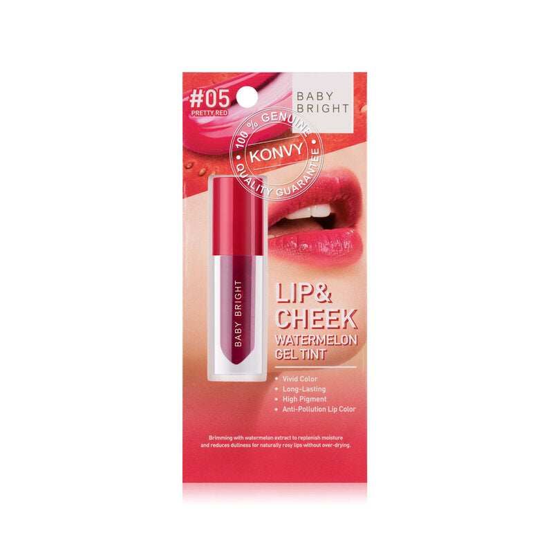Baby Bright Lip & Cheek Tint - Watermelon Gel #05 Pretty Red - Beauty Buddy