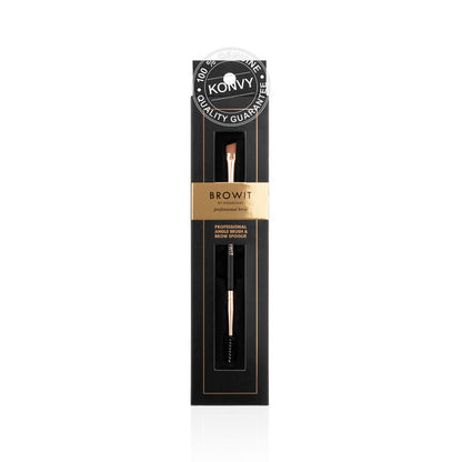 Browit Angle Brush & Spoolie - Professional Eyebrow Styling Tool - Beauty Buddy
