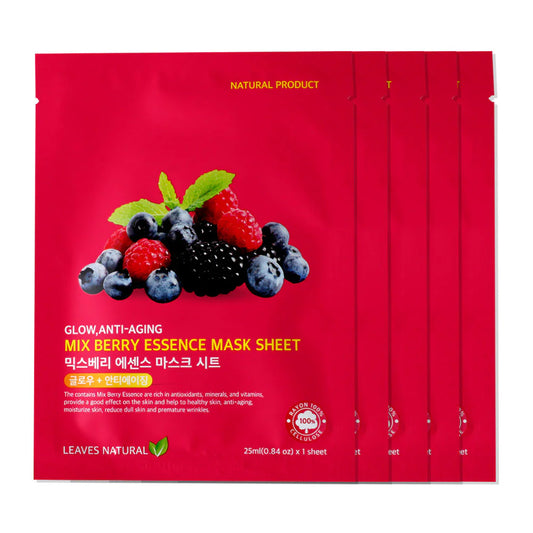 Leaves Natural Mix Berry Essence Mask Sheet 25ml x 5pcs
