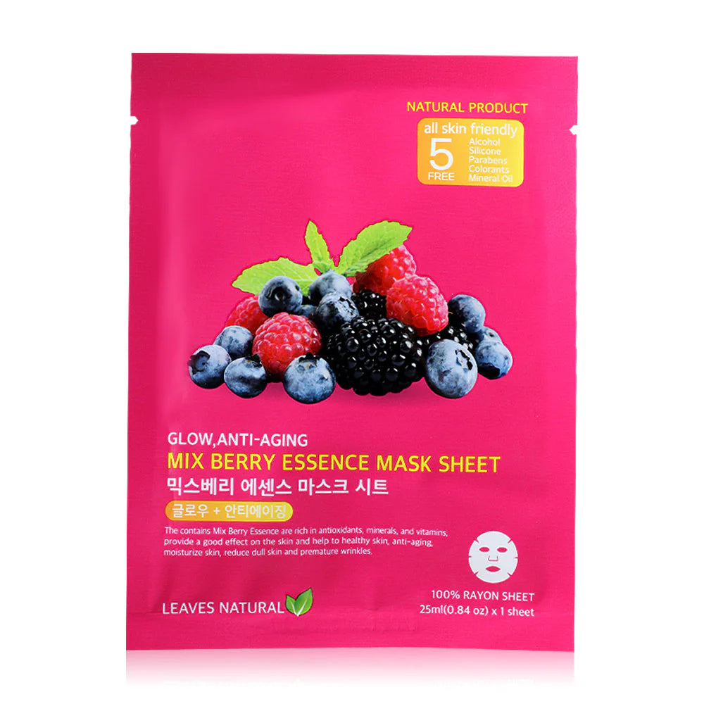 Leaves Natural Mix Berry Essence Mask Sheet 25ml