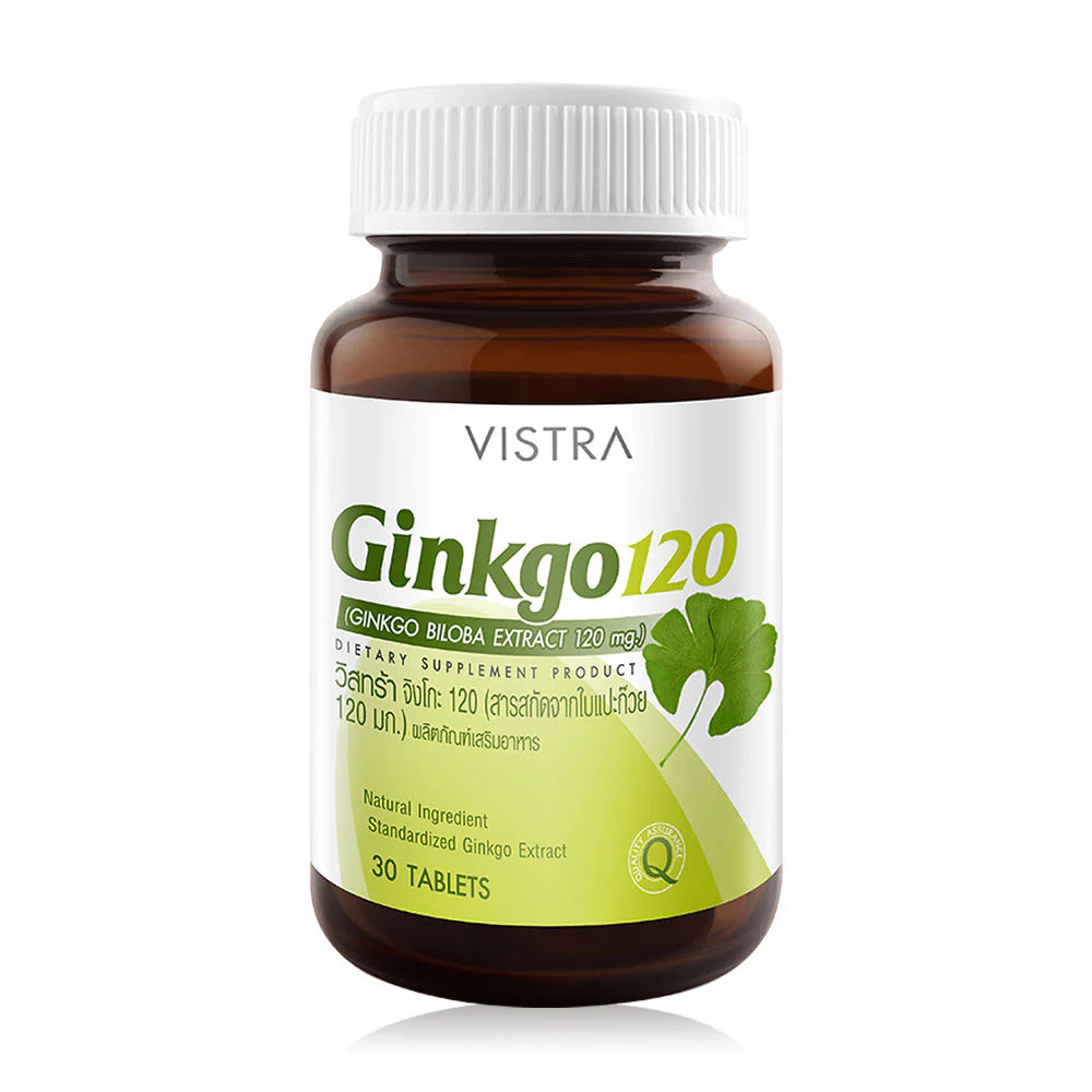 Vistra Ginkgo 120mg 30 Tablets Dietary supplement Ginkgo leaf extract 120 mg