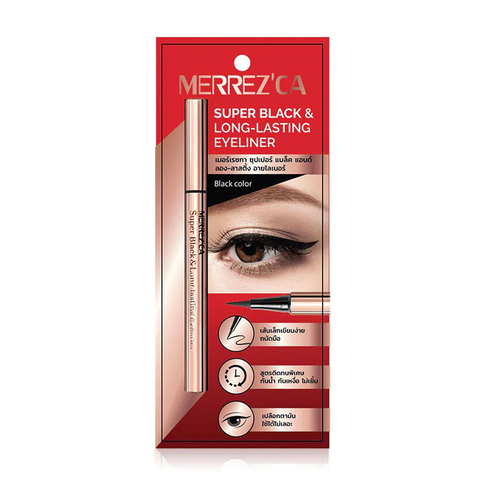 Merrezca Eyeliner - Super Black & Long-Lasting Waterproof Formula