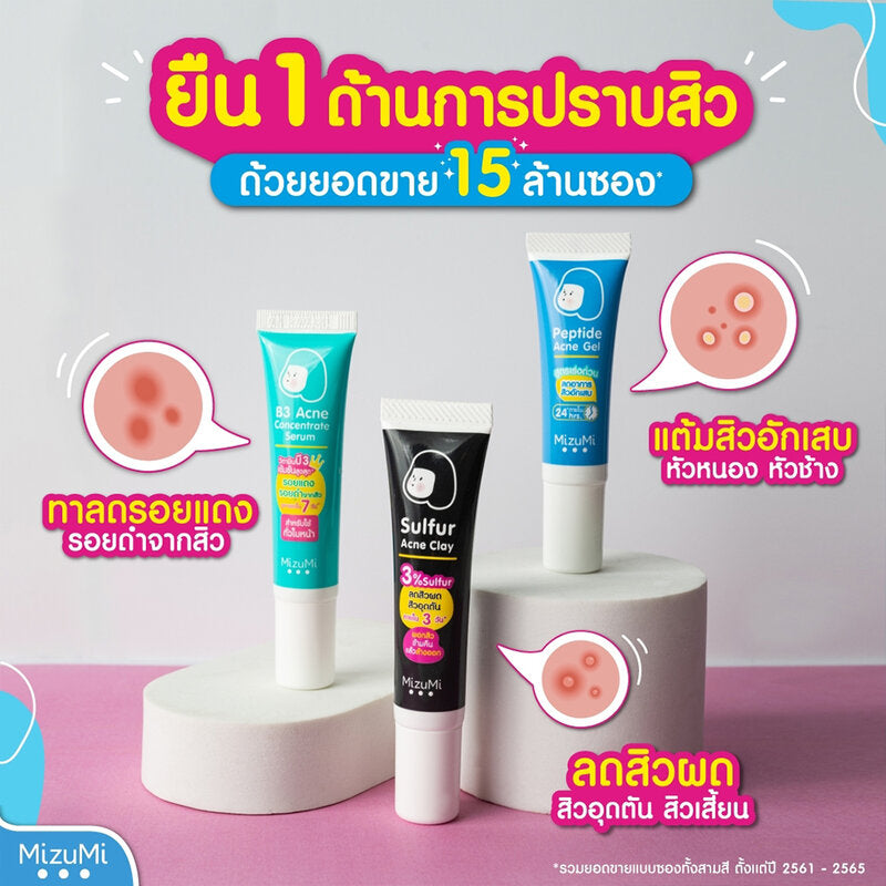MizuMi Acne Gel - Peptide Formula with Vitamin B3 and Licorice Extract