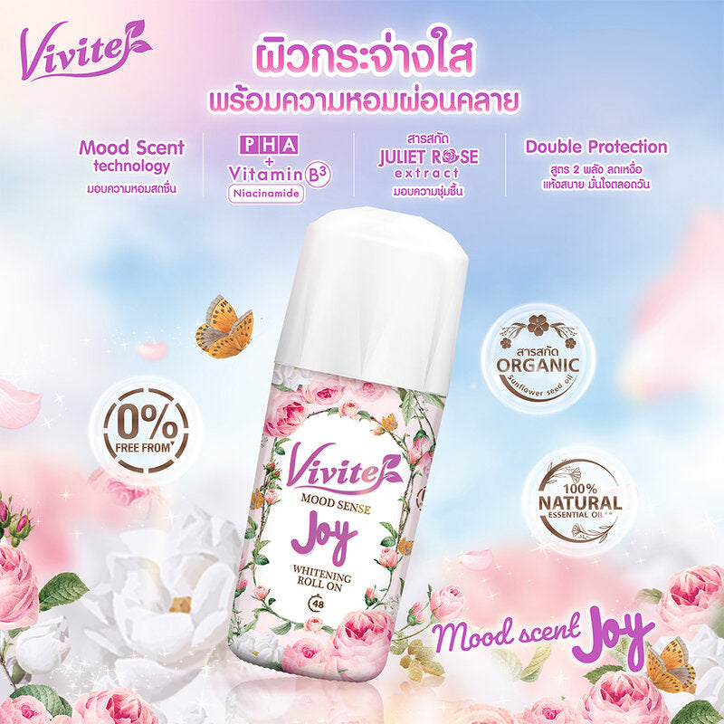 Vivite Roll On Mood Sense Whitening Pink 45ml Deodorant