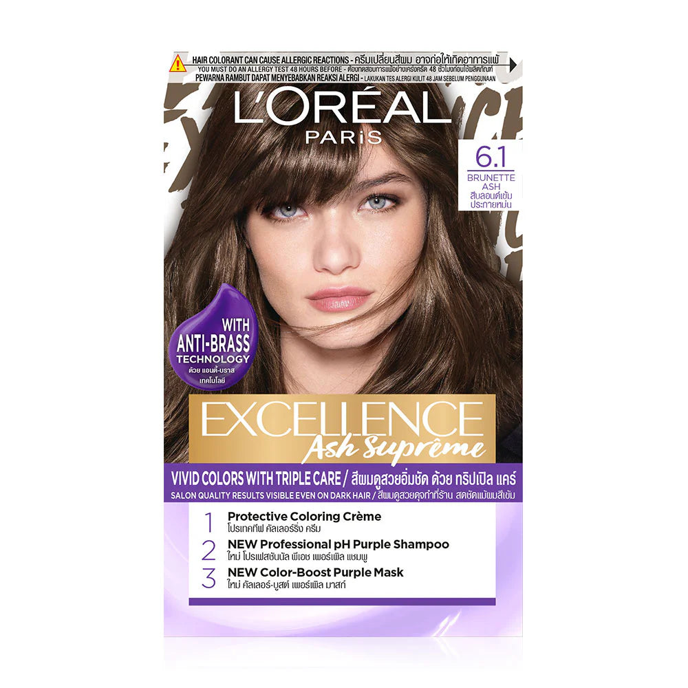 L'Oreal Paris Excellence Hair Color Cream 172g #6.1 Brunette Ash