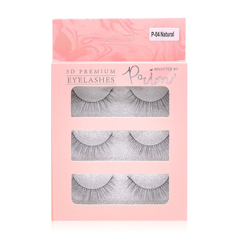 Selected by Prim' 3D Premium Eyelashes 3 Pairs Natural #P-04