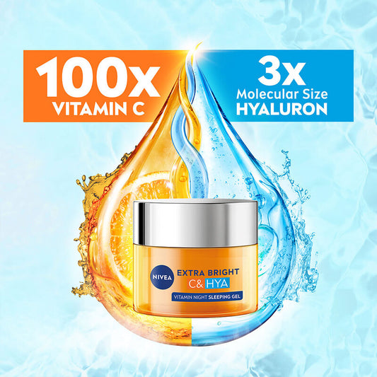 NIVEA Night Sleeping Gel - Extra Bright C&Hya Vitamin Formula - Beauty Buddy