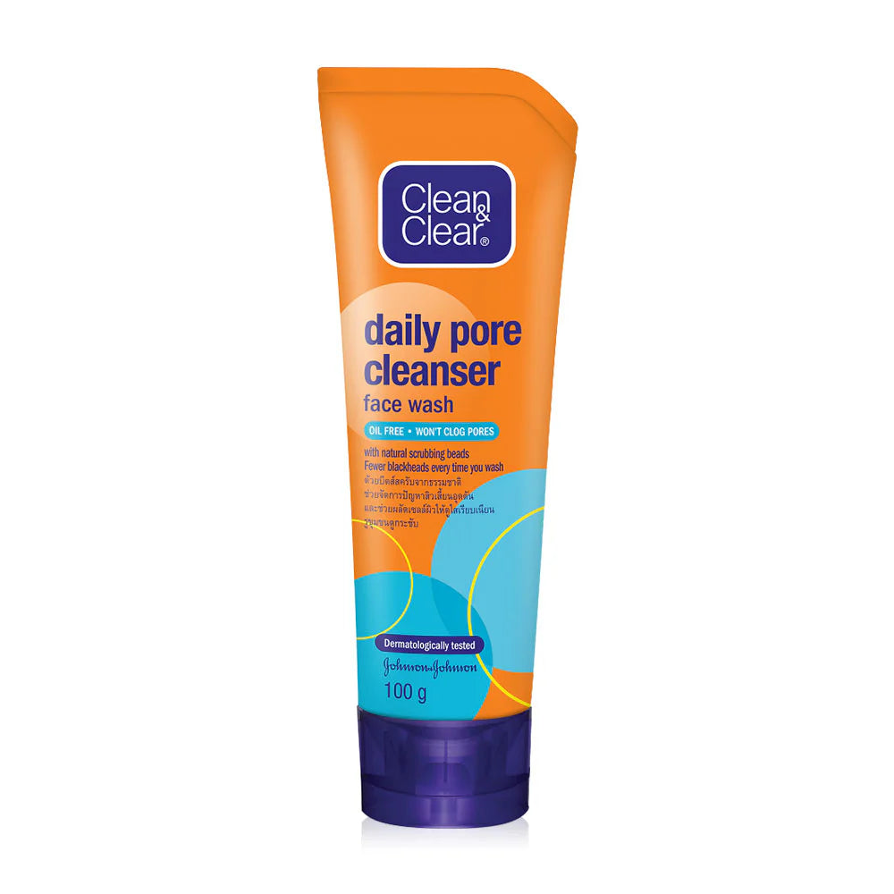 Clean & Clear Facial Foam Daily Pore Cleanser Apple and beads scrub cleansing foam 100g