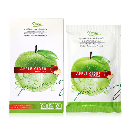 PIMRYPIE Fiber Plus Apple Flavor Dietary Supplement 18g x 4 Sachets
