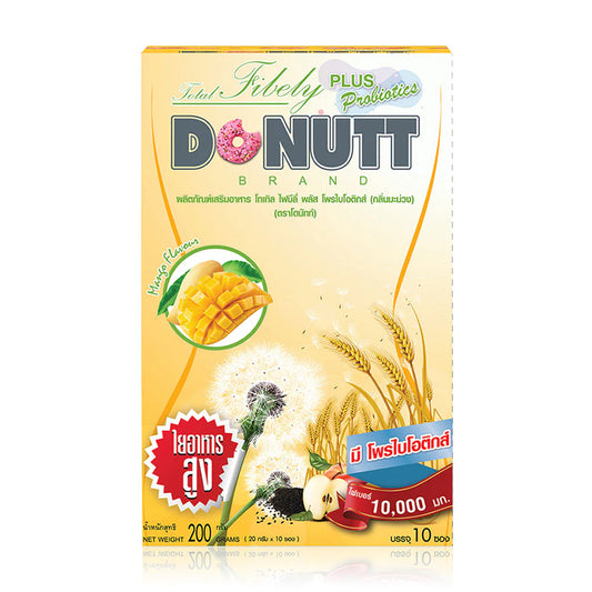 DONUTT Total Fibely Plus Probiotics Mango 10 Sachets