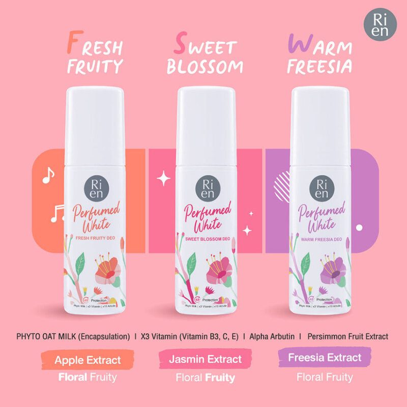 Ri en Perfumed White Fresh Fruity Deo Antiperspirant and Deodorant 60ml