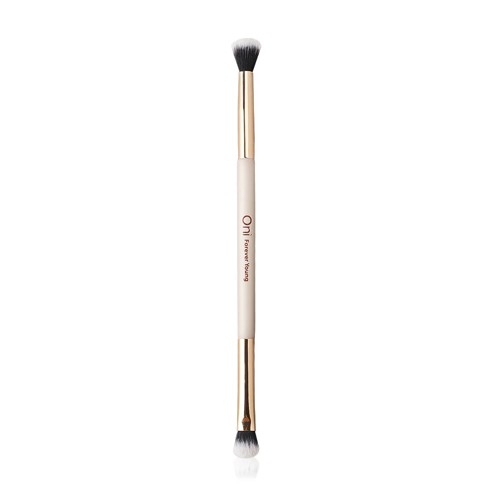 Oni Double Ended Eyeshadow Brush - #Snowflake White