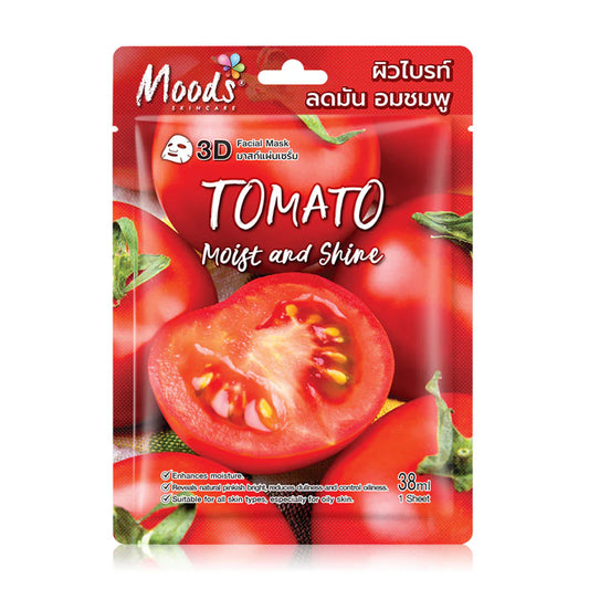 Moods Skin Care Tomato Moist And Shine 3D Facial Mask 38ml