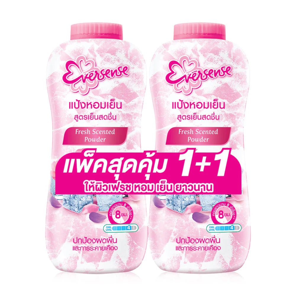 Eversense Fresh Scented Cooling Talcum 280g x 2pcs #Pink