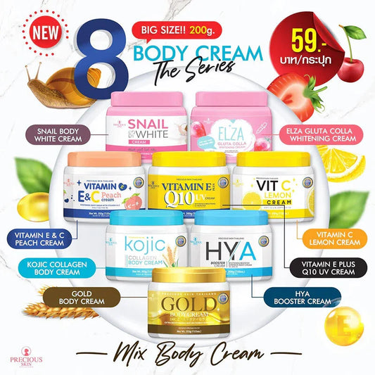 Precious Skin Thailand Body Cream - Vitamin E & C with Peach Extract - Beauty Buddy
