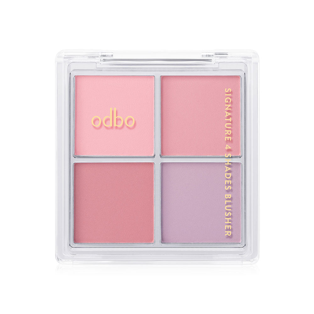 ODBO Blusher Palette - 4 Shades for Natural Finish
