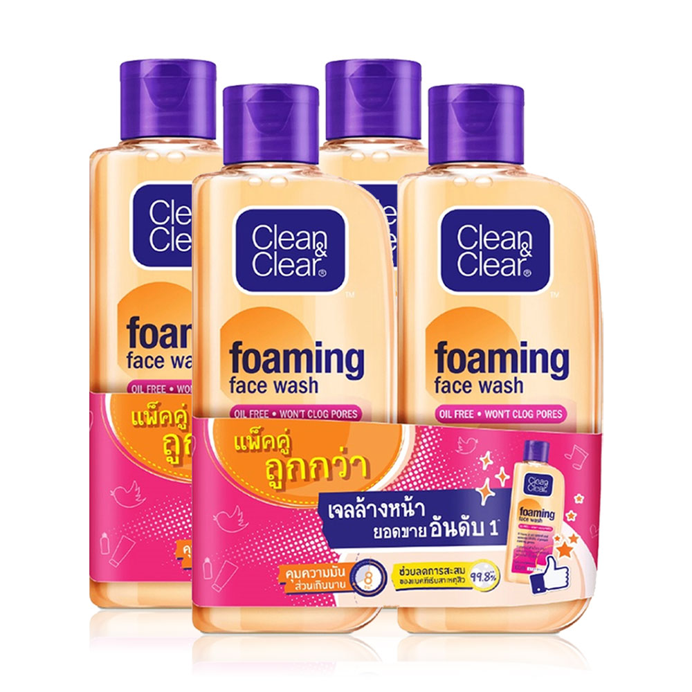 Clean & Clear Foaming Facial Wash 100ml x 4pcs