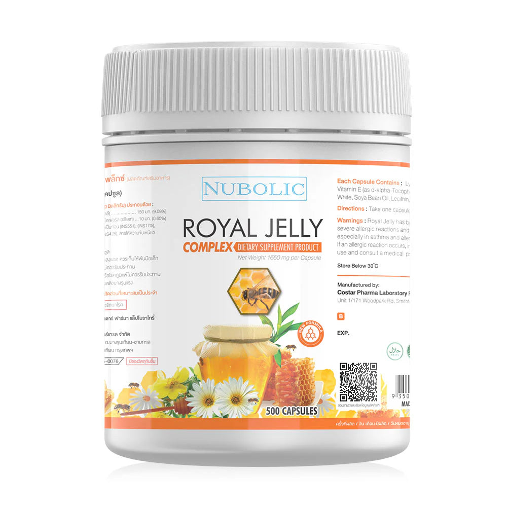 NUBOLIC Royal Jelly Complex Dietary Supplement 500 Capsules