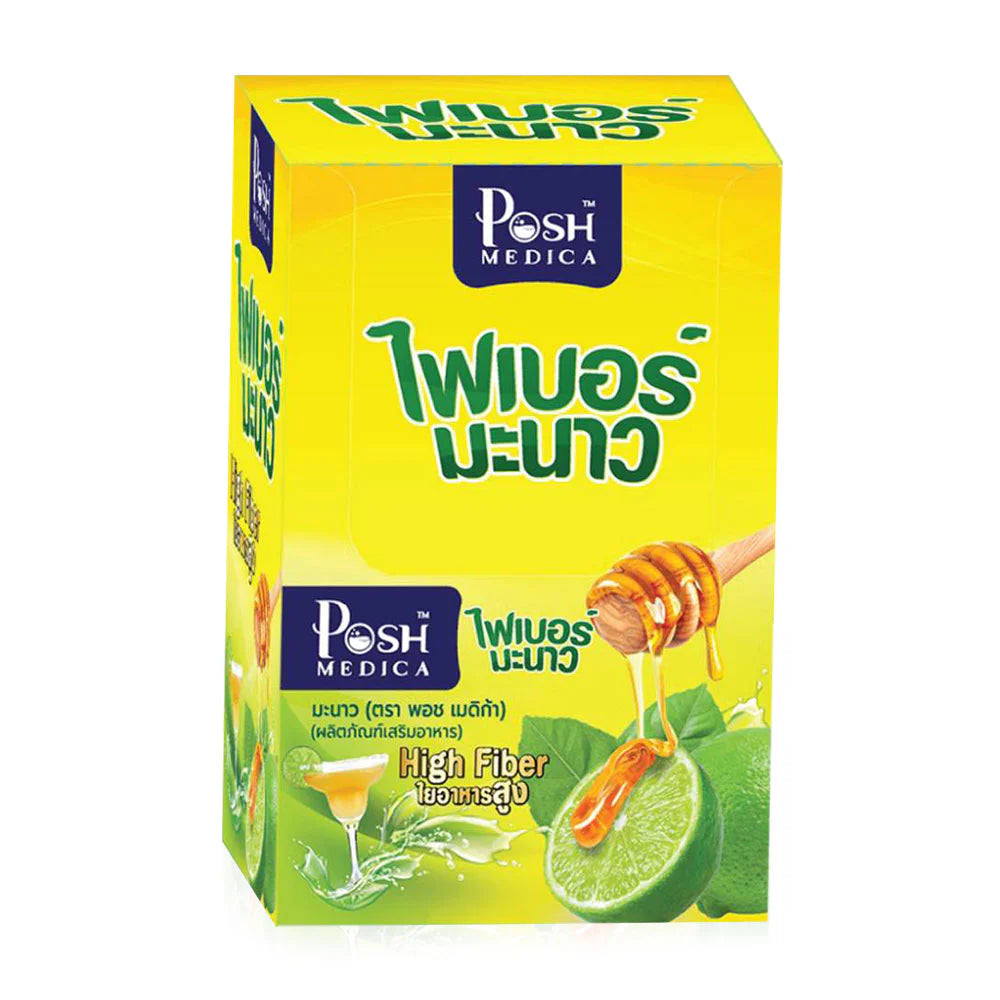 Posh Medica Fiber Manow Lemon Fiber Dietary Supplement 18g x 6 Sachets