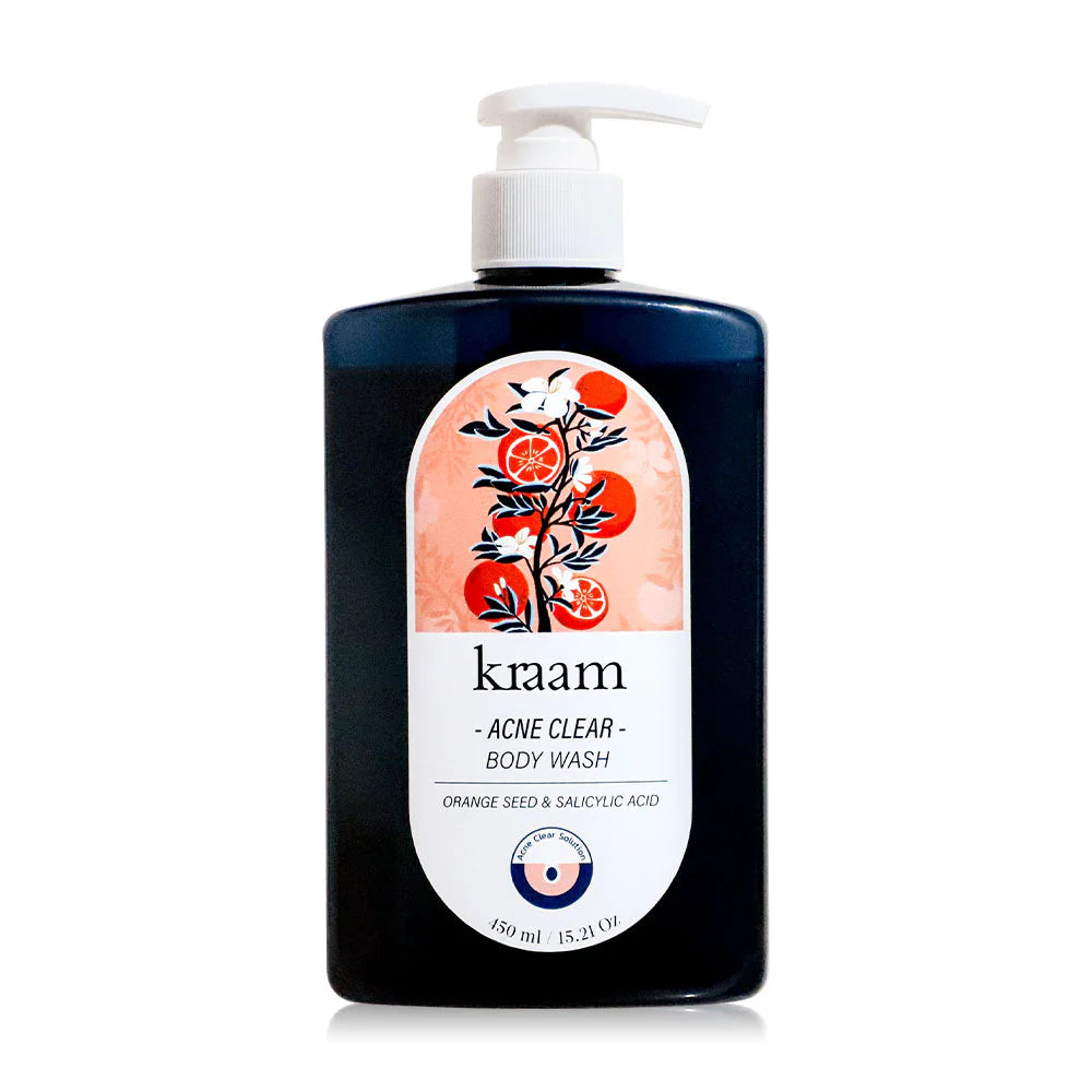 Kraam Acne Clear Body Wash Orange Seed & Salicylic Acid 450ml Shower Gel