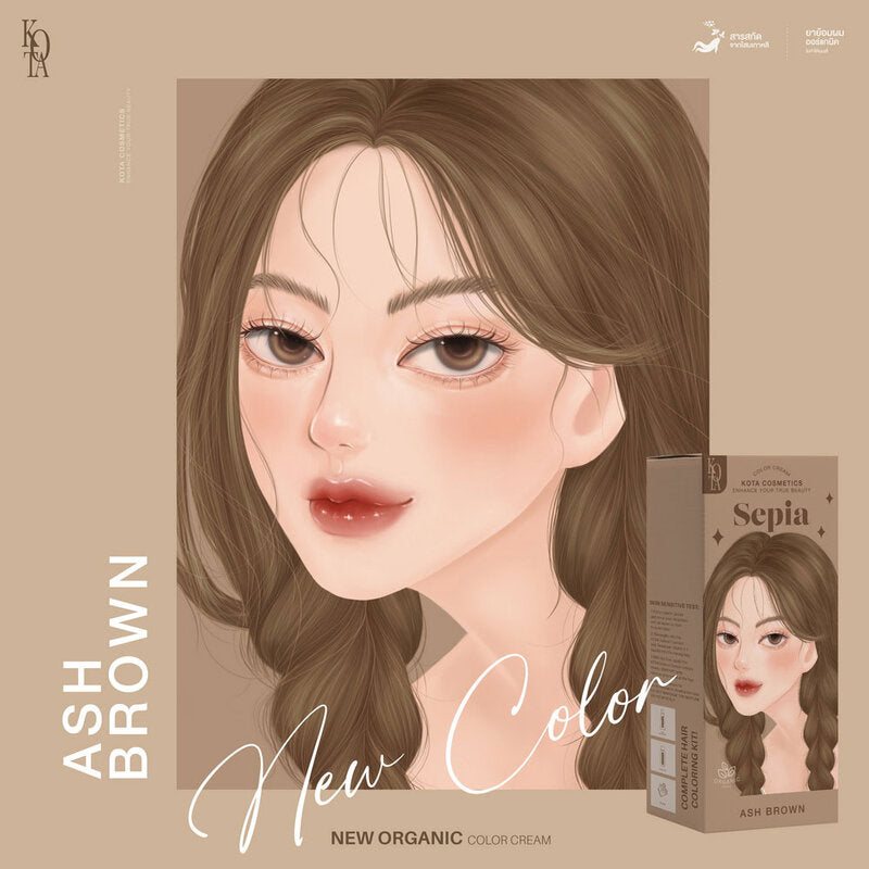 Kota Cosmetics Color Cream Sepia 200ml #Ash Brown
