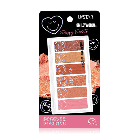 U-Star Eyeshadow Palette - 6 Warm Shades with Matte and Glitter Textures - Beauty Buddy