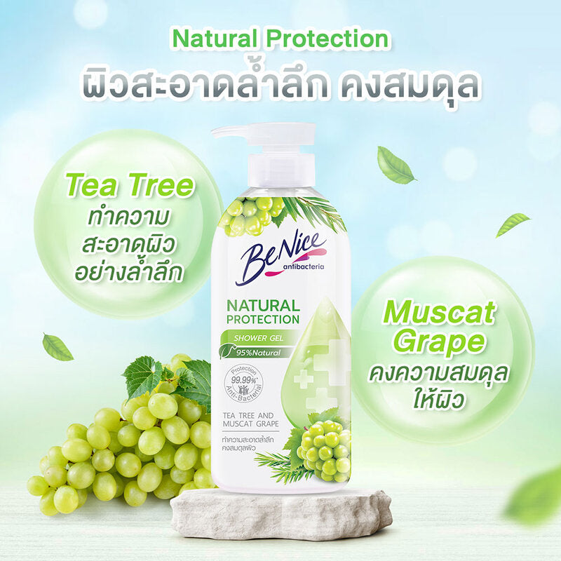 BeNice Natural Protection Shower Gel Tea Tree And Muscat Grape 450ml