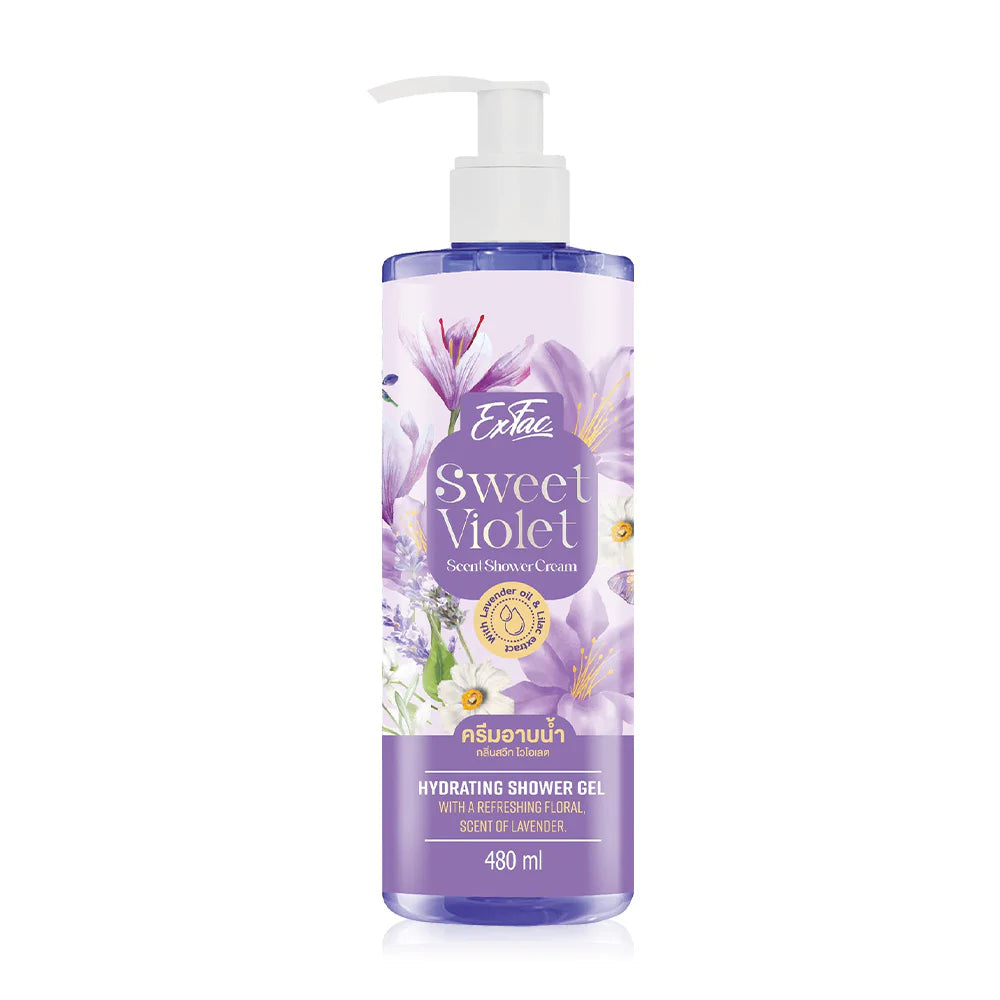 EXFAC Sweet Violet Scent Shower Cream 480ml
