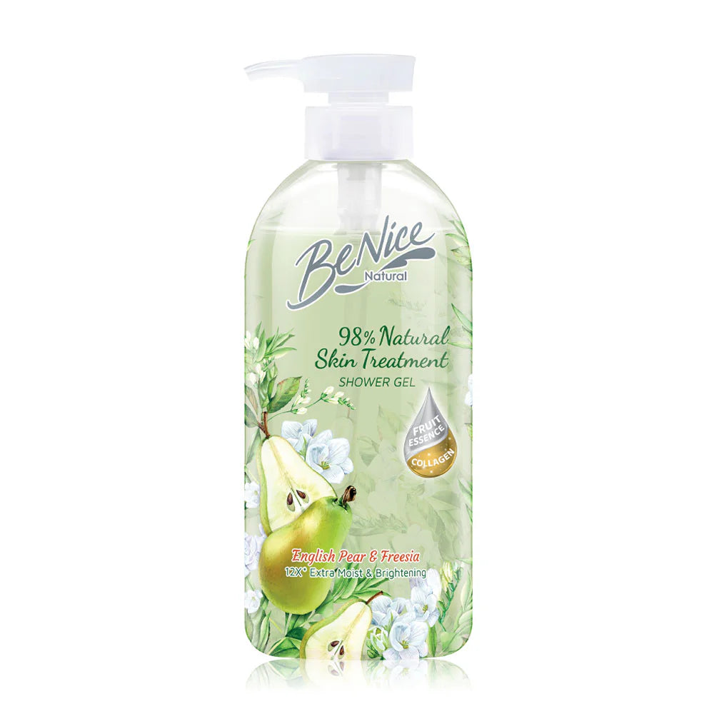 BeNice Shower Gel Natural English Pear Extract Pump [Green] 450ml