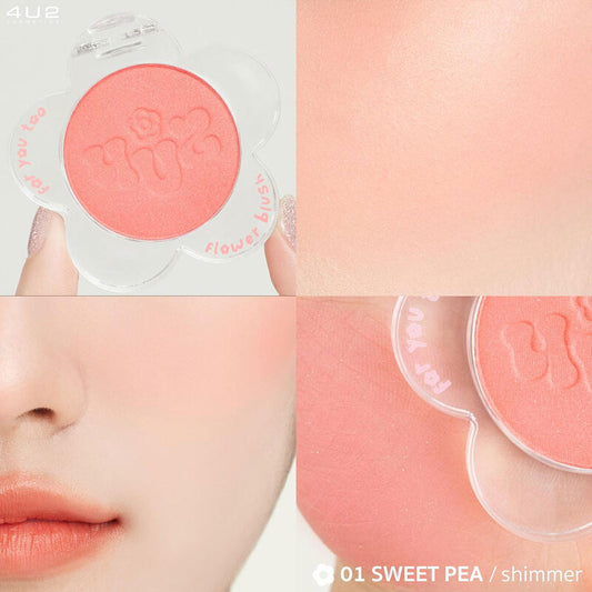 4U2 Cheek Blush - #01 Sweet Pea, Soft Texture, Long Lasting - Beauty Buddy