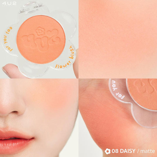4U2 Cheek Blush - #08 Daisy, Soft Texture, Long-Lasting Color - Beauty Buddy