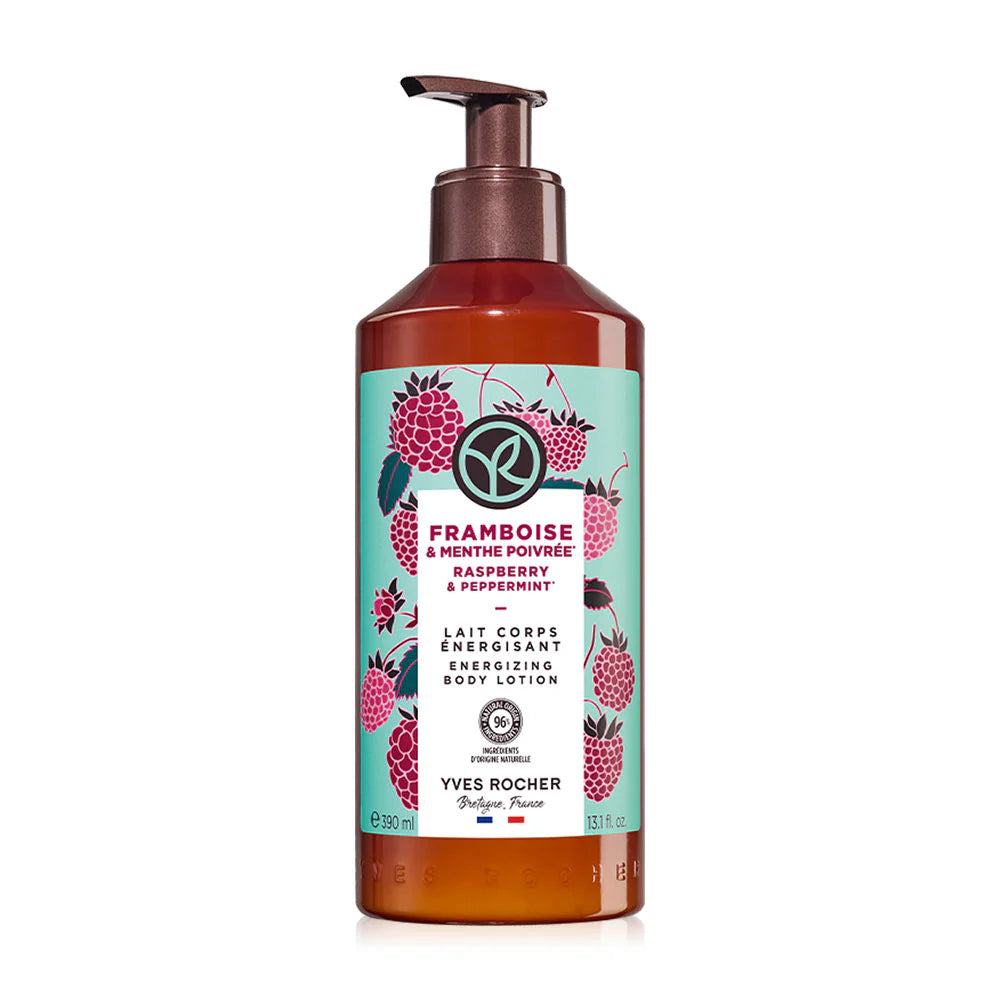Yves Rocher Raspberry & Peppermint Energizing Body Lotion 390ml