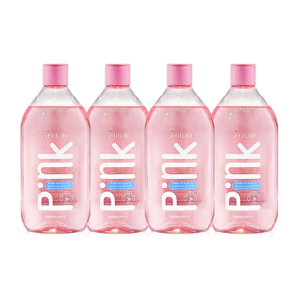 Shiroi Pink Hya Acid Whitening Shower Glycolic Acid 3% Serum 280ml x 4pcs