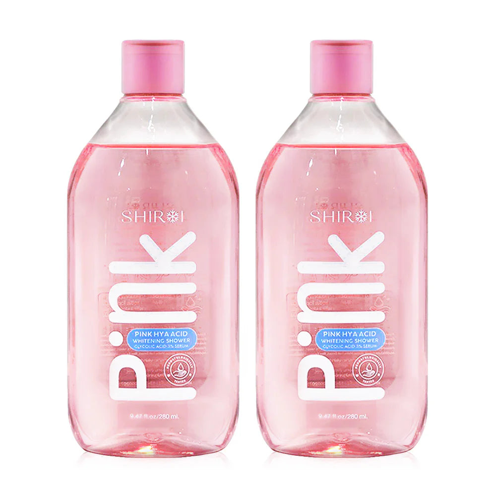 Shiroi Pink Hya Acid Whitening Shower Glycolic Acid 3% Serum 280ml x 2pcs